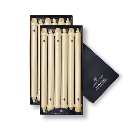 Colonial Candle Unscented Taper Candle, Classic Collection, Limoncello, 12 in, Pack of 12 - Up to 10 Hours Burn