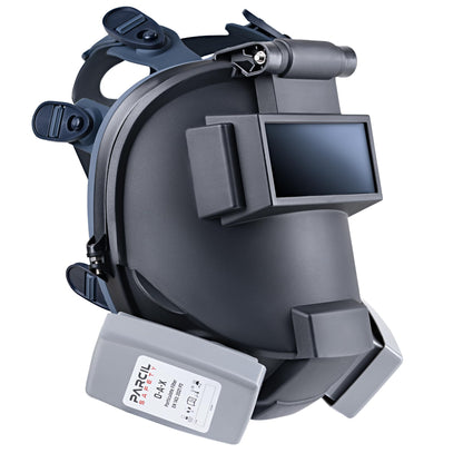 WF-100 Full-Face Welding Respirator – 2 x 4.25" Shade 9 Lens for Welding, Dual P3 Cartridges, Flip-Up Helmet, Compatible with 3M & Honeywell