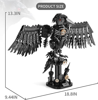 Mechanical Crow Building Sets Sky Animals Bird Building Block Collection Toy Home Office Decor Crow Bird Model Kit for Adults (1018PCS)