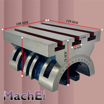 MachEl Tilting Table for Milling Machines - Precision Engineering Tool, 4" x 5" (100 x 125 mm)