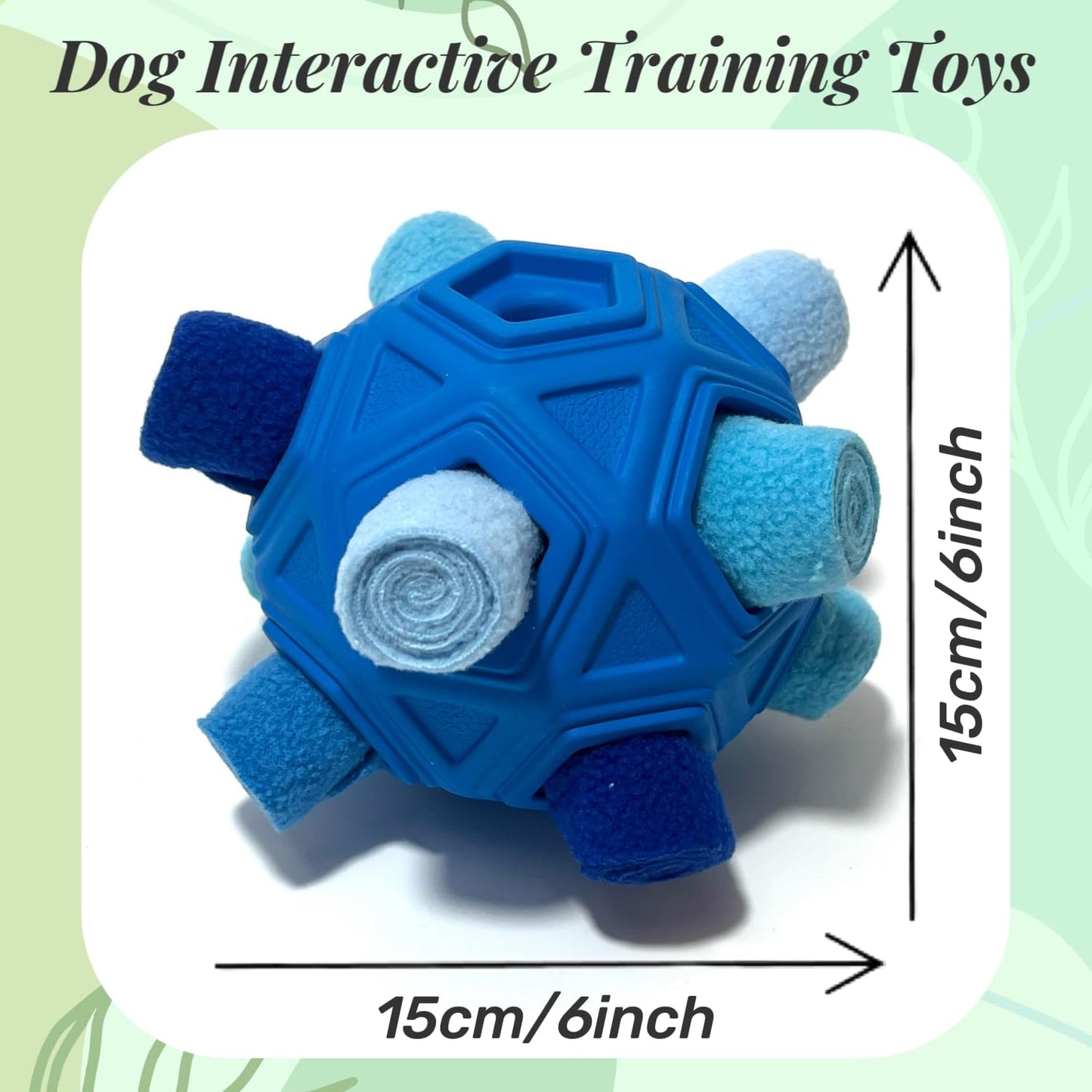CIIVURR Snuffle Ball for Dog Toys Unbreakable Upgrade Ball Interactive Toy Foraging Snuffle Mat Puppy Treat Dispenser Slow Feeder Dog Puzzle Toys for Small, Medium, Large Pets (Blue)