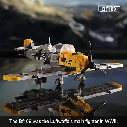 WW2 Military Toys Building Sets Compatible with Lego Create a BF109 Plane Fighter Jet &amp a Karl Giant Mortar Tank Great WWII Army Airplane Toy for Boys and Kids Age 8-12