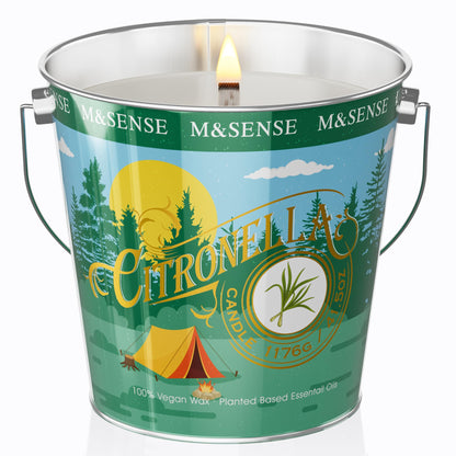 M&SENSE Citronella Eucalyptus Scented Candle 41.5oz,Citronella Eucalyptus Candles Outdoor Indoor,Summer Candles for Outside,220 Hours Burn Time,Nature Soy Wax