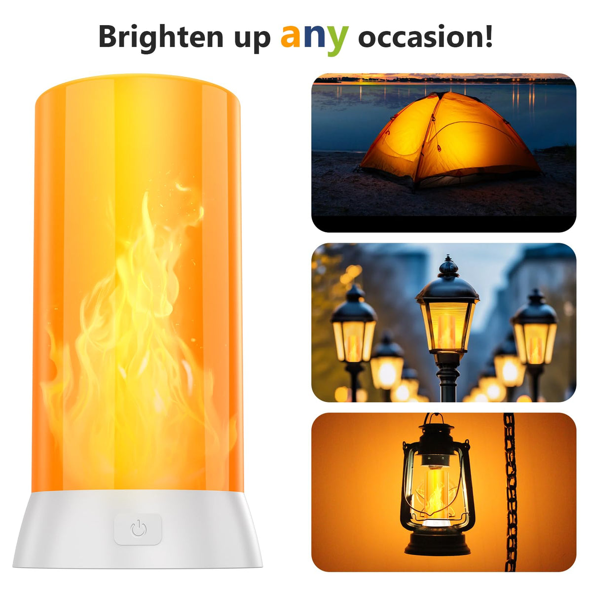 2PCS LED Flame Light, USB Rechargeable Flame Lamp with Remote & Timer, Waterproof Dimmable Flameless Candles Light for Home Party Garden Camping Halloween Christmas Decoration