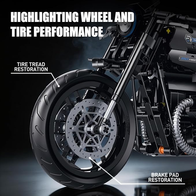 HIGH GODO 1:8 Motorcycle Building Set Technic MOC Motorcycle Model Kit for Adults Collectible Cool Toys Gifts for Teens 14+ (508 PCS)