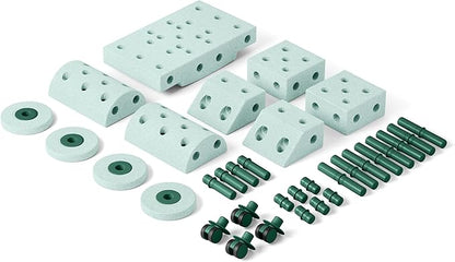 PLAYSMOL MODU Dreamer Set – Large Building Blocks for Toddlers &amp Kids 25 Different Creations Children Toys &amp Gifts Easy Assembly and Responsibly Made (Green)