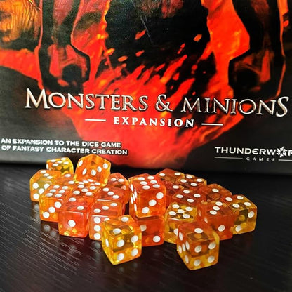 Monsters &amp Minions - Expansion for Roll Player Board Game | Adds End-Game Monsters 5th Player New Dice and 170+ Cards | Dice Drafting Family Game for 1-5 Players Ages 14+ | Thunderworks Games