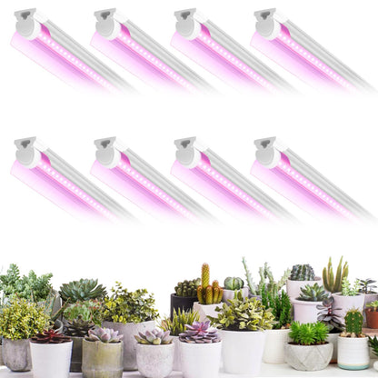 VShape 8 Pack LED Grow Light 4FT, Upgrade 336W(8×42W) High Intensity Full Spectrum Indoor Grow Lights with High PPFD Value, T8 Grow Lights for Indoor Plants, Seed Starting, Succulent, Vegetables