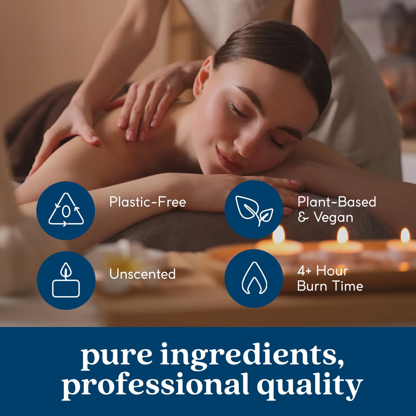 GoodLight Unscented Vegan and Paraffin-Free Tea Light Candles (100 Candles)