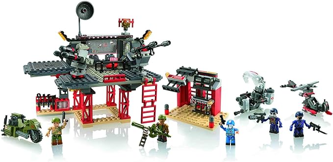 Hasbro GI Joe Battle Platform Attack A3365 - 368pc Set - Chopper Motorcycle - Ages 7-14