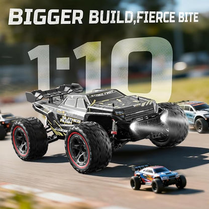DEERC 209E 1:10 Fast Brushless RC Car for Adults &amp Boys 60+ KMH High Speed 4WD Off-Road Remote Control Truck with 2 x 3S Batteries &amp Extra Swing Arms Hobby Grade Racing Car RC Crawler Gift