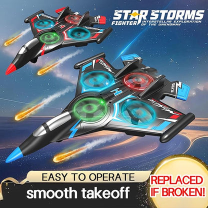 RC PlaneFoam Airplane Toy Drone Remote Airplane Foam Airplanes for Kids Airplanes for Kids Remote Control Helicopter for Boys 8-12360°Flip Fighter Jet with Light(RED)