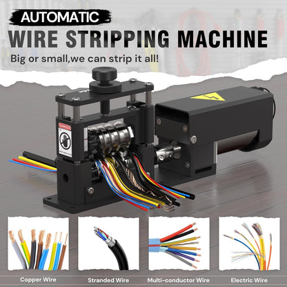 YehgoMade Automatic Wire Stripper Machine with Upgraded Motor, Electric Cable Stripping Tool Featuring 6 Channels and 5 Carbide Blades for Efficient Copper Wire Recycling (250 MCM–14 AWG)