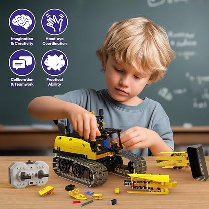 5 in 1 Building Toys STEM Robotics Kit 430 PCS Blocks RC Robot Erector Sets APP &amp Remote Control Excavator Science Kits for Kids Age 6 7 8 9 10 11 12-14 DIY Educational Gift for Boys &amp Girl
