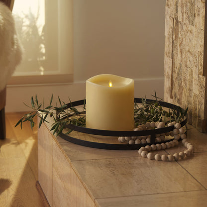 Luminara Grand Pillar Flameless LED Candle, Ivory 6.25" x 7", Battery Operated Real Wax w/Timer, Moving Flame, Realistic Unscented Home Decor Safe