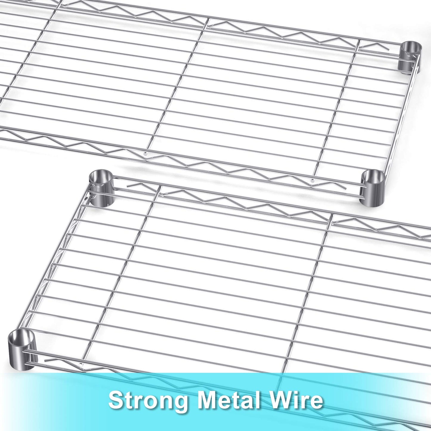 Auslar 5-Shelf Storage Shelves with Casters Heavy Duty 5 Tiers Rolling Cart Utility Racks Adjustable Wire Metal Shelving, 14" x 36" x 76.5", Chrome
