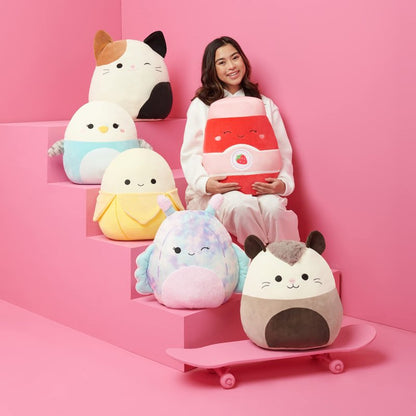 Squishmallows Original 14in Rusty The Grey Rat with Heart Headband and Bowtie – Official Jazwares Plush (Large)