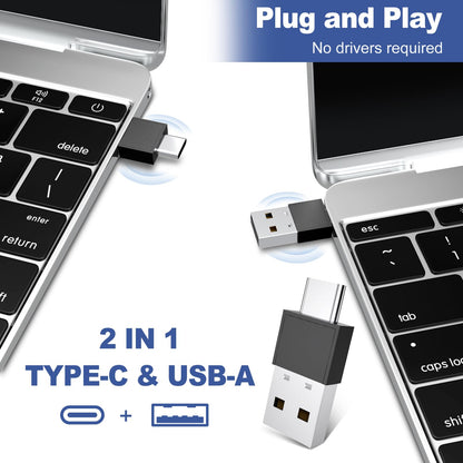 Presentation Clicker PowerPoint Wireless Presenter Remote: USB C Laser Pointer Computer Clickers, Hyperlink Finger Ring Project Power Point PPT Clicker for Mac Laptop Office, Google Slide Advancer
