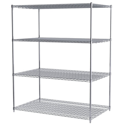 Akro-Mils AWP74UPRIGHT 74-Inch NSF Certified Industrial Grade Chrome Wire Shelf System Upright Leg Post Poles, (4 Pack), Silver