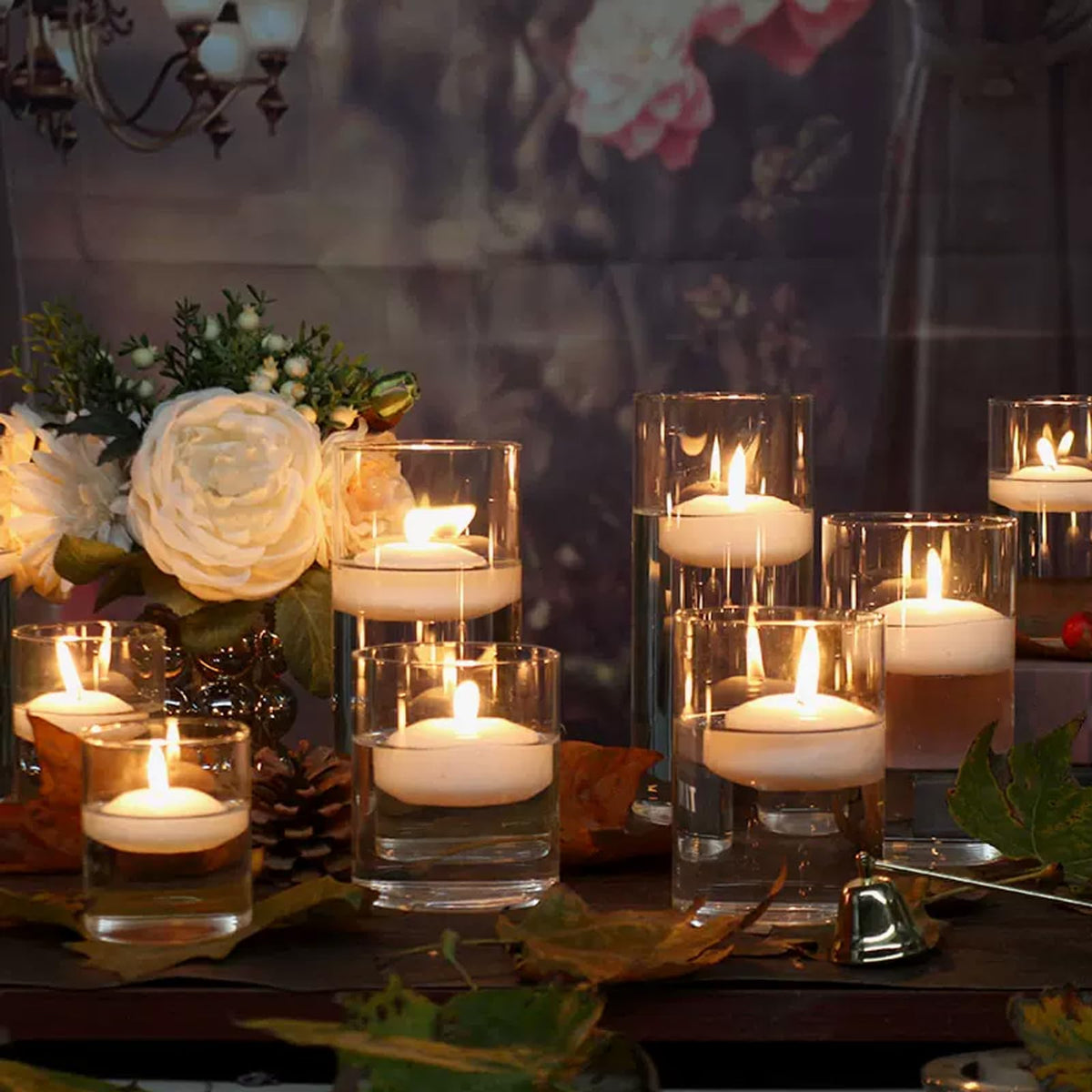 White Floating Candles 2 inch, 6 Pack Floating Candles 5-6 Hours Long Burning, Unscented Floating Candles for Centerpieces for Wedding, Proposal Decorations, Romantic Night Set (6 pack, white, 2 inch)
