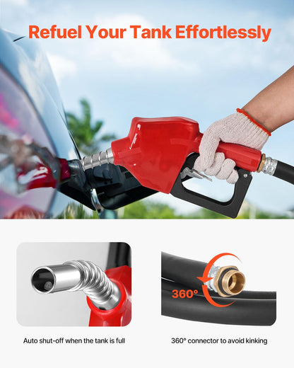 VEVOR Portable Diesel Tank, 58 Gallon Capacity & 10 GPM Flow Rate, Fuel Tank with 12V Electric Transfer Pump and 13.1ft Rubber Hose, PE Diesel Transfer Tank for Easy Fuel Transportation, Red