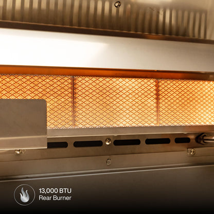 Spire Premium 5 Burner Built In Gas Grill Island Head, Stainless Steel 30 Inch Propane Grill with Rear Burner, 63,000 BTUs, 750 SQ In Racks, Dual Fuel Compatibility - 740-0788P