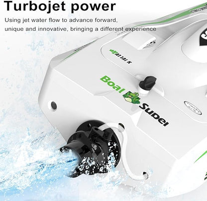 GoolRC Remote Control Boat 2.4GHz High Speed 30km/h Brushless Turbojet Speedboat Remote Control Ship Cooling Waterproof Low Battery/Over Distance Reminder 2 Battery
