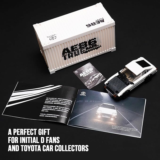dOMOb Toyota AE86 Trueno Car Building Kit – 327 pcs Building Blocks Set w/Container Display Box – Modular Scale 1:32 Model – Bricks Toy for Kids &amp Adults 8+ – for Boys Hobbyist Collector