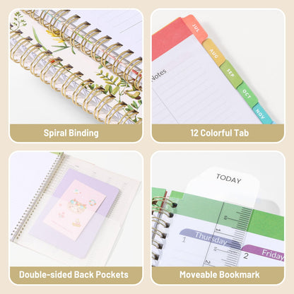 SUNEE Teacher Planner 2026-2027 Academic Year, 7 Periods Lesson Plan Book Jul 2026 - Jun 2027, 8.5"x11"Daily Weekly Monthly Organizers Horizontal Layout with Calendars, Bookmark, Tabs, Pastel Bubbles