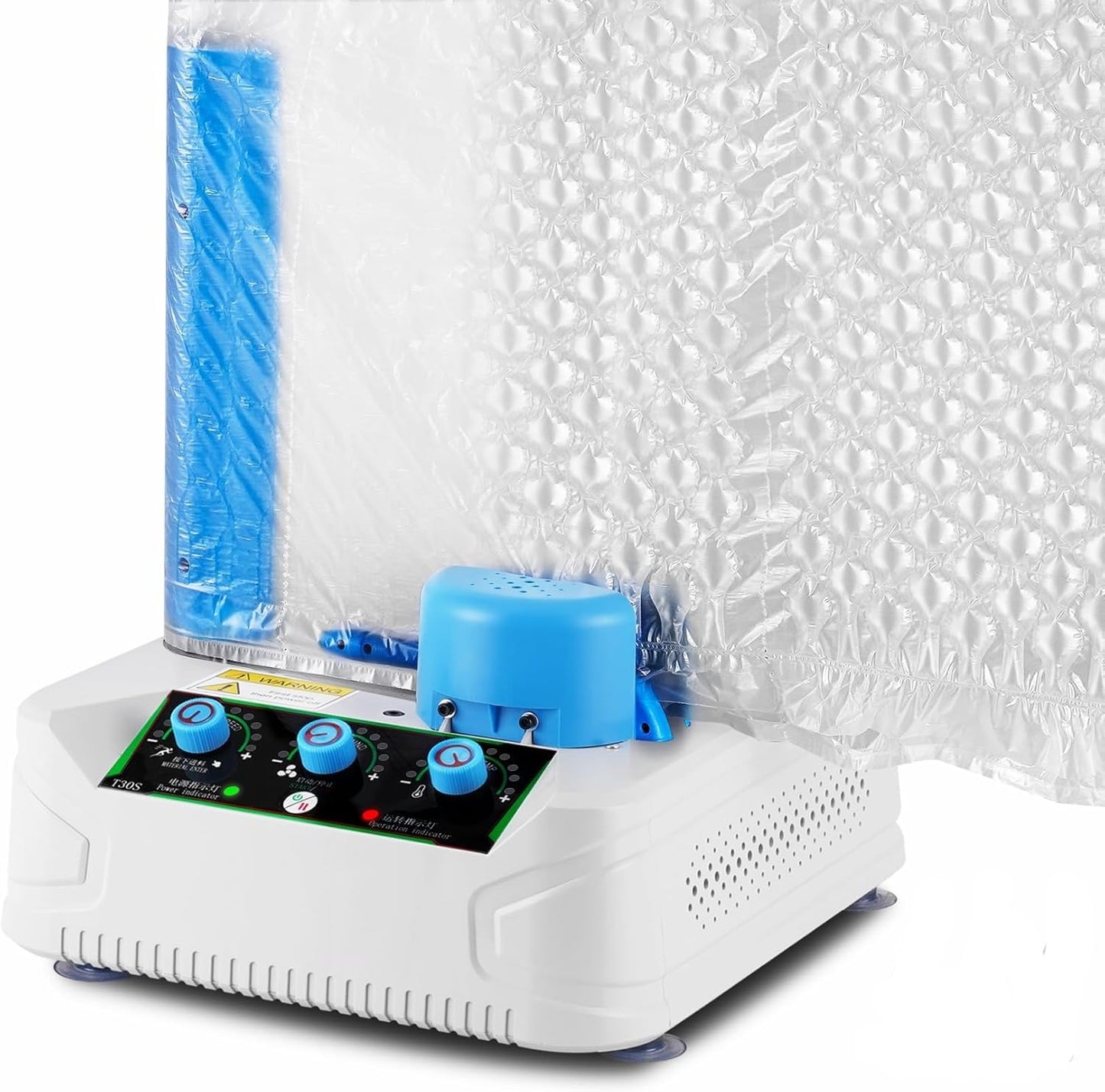 Saladulce Bubble Wrap Machine - 300L/min Air Cushion Machine, 32ft/min High-Efficiency Air Pillow Inflator for Shipping & Packaging Supplies