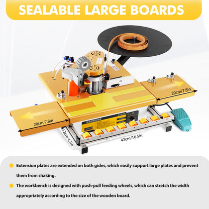 YUCHENGTECH Edge Bander Banding Machine Automatic Tape Breaking Portable Edge Banding Machine Curve Straight Edge Bander With Microcomputer Intelligent Temperature Control (110, Volts (AC))