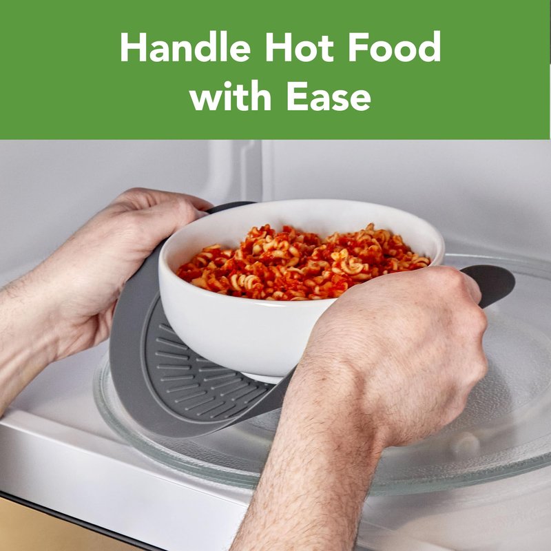 Tovolo 10 Inch Microwave Mat Heat Resistant Silicone Trivet with Non Slip Design for Hot Plate Bowl Mug Cookware, Dishwasher Safe Barrier Mat with Thermal Ridges for Safe Handling of Hot Dishes