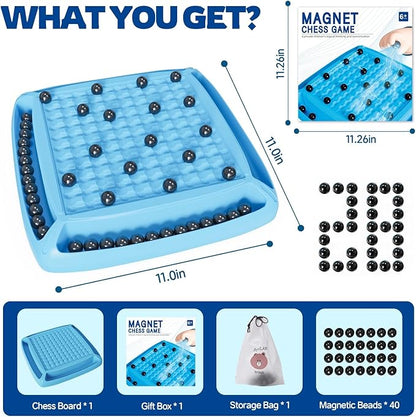 Magnet Game Board Game for Kids 8-12 Magnetic Games for Kids and Adults Family Game Night Gift for Kids Teen Adult 2-4 Players (Blue)