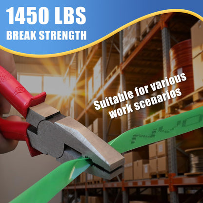 NVOYAJUAN 5/8" x.034 x3800ft Polyester (PET) Strapping Roll of 16"x6" Core Size 1450lbs Break Strength Green