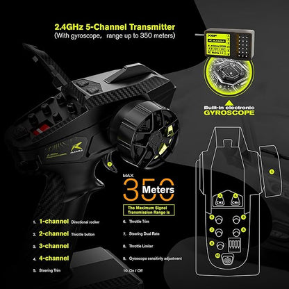 RIAARIO 1/10 Brushless RC Cars 50 MPH Rally Car Gyro 4WD Monster Truck 8+ Ages