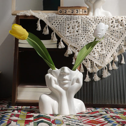 Abstract Face Flower Pot Silicone Mold Succulent Planter Vase Plaster Concrete Mold Candle Pen Holder Mold Cement Clay Resin Mould