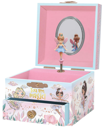 Giggle & Honey Musical Fairy Jewelry Box for Girls - Kids Music Box with Spinning Fairy and Mirror, Princess Gifts for Little Girls, Jewelry Boxes, Childrens Birthday Gift - Ages 3-10, Pink