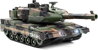 1:24 RC Tank-2.4G Remote Control Army Tank That Shoot BBS with 360° Rotating Turret Auto Demo Sound Light and Smoke All-Terrain Climbing RC Military Vehicle Toy Gift for Boys Ages 6-12