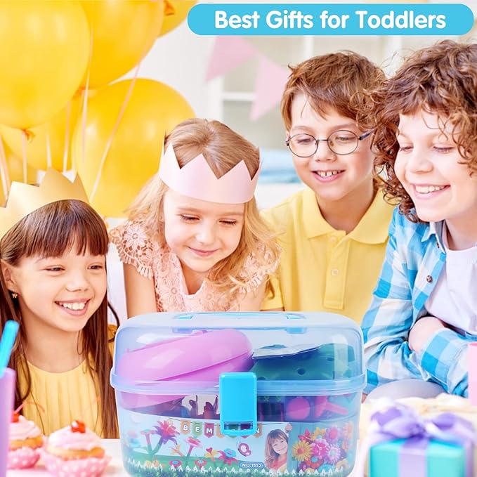 BEMITON Flower Building Toy Set for Girls Best Birthday Gifts for 3 4 5 6 7 Year Old Kids Arts and Crafts Kit for Toddlers STEM Activities and Gardening Pretend Playset 148 pcs