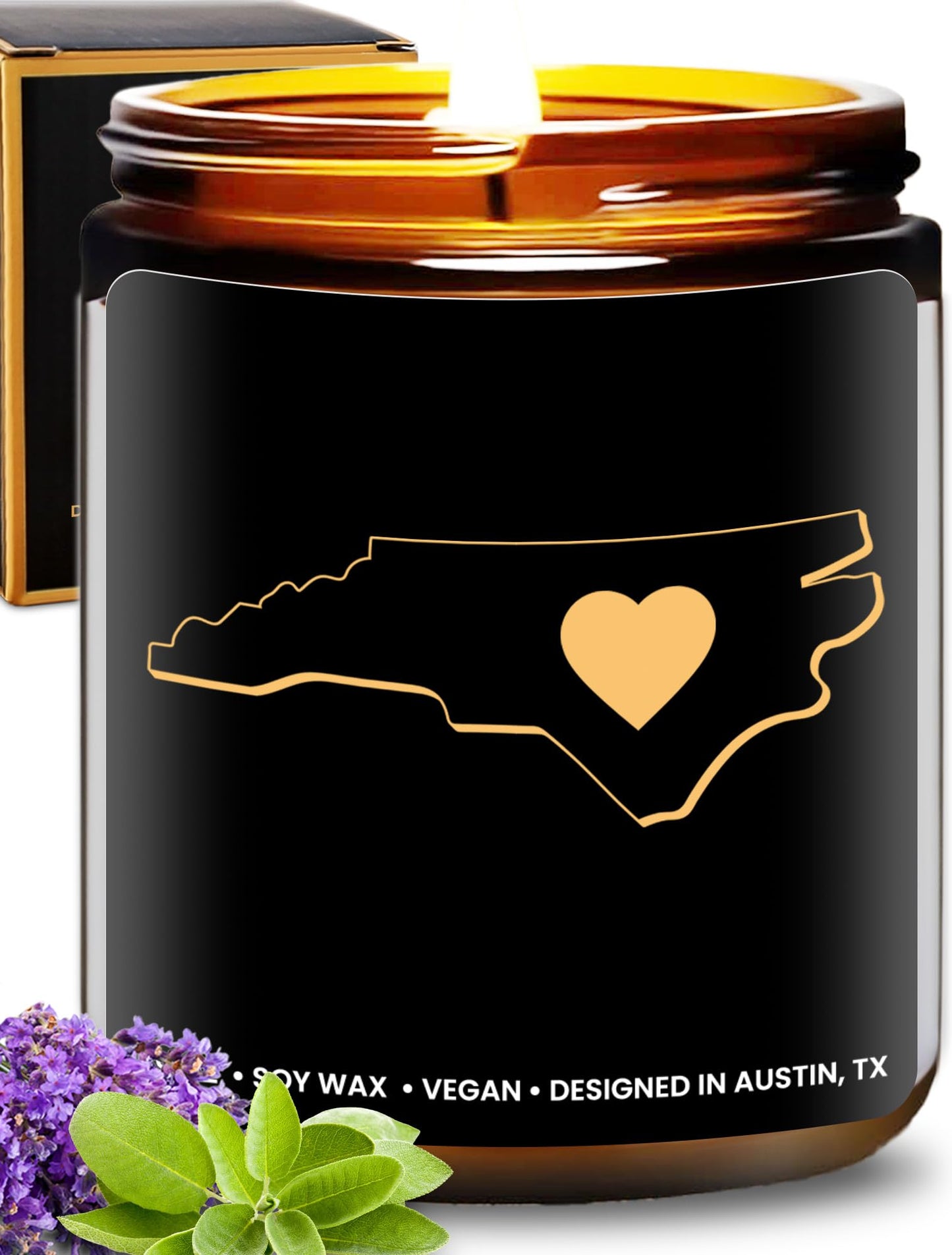 North Carolina Candle, Unique North Carolina Themed Gifts for Men and Women, Best NC State Gifts for Moving Away, Thoughtful Home Sick Presents, Ideal for Birthday, Christmas, Graduation, Gift Ready