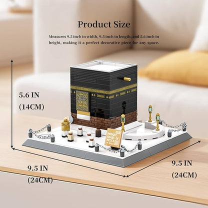 Mecca Kaaba Building Blocks 446 Pcs Holy Mosque Architecture Model Islamic Gift for Ramadan &amp Eid Educational Muslim Toy for Adults Teens Home Decor Souvenir with Display Base