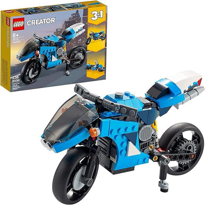 LEGO Creator 3in1 Superbike 31114 Toy Motorcycle Building Kit Makes a Great Gift for Kids Who Love Motorbikes and Creative Building New 2021 (236 Pieces)