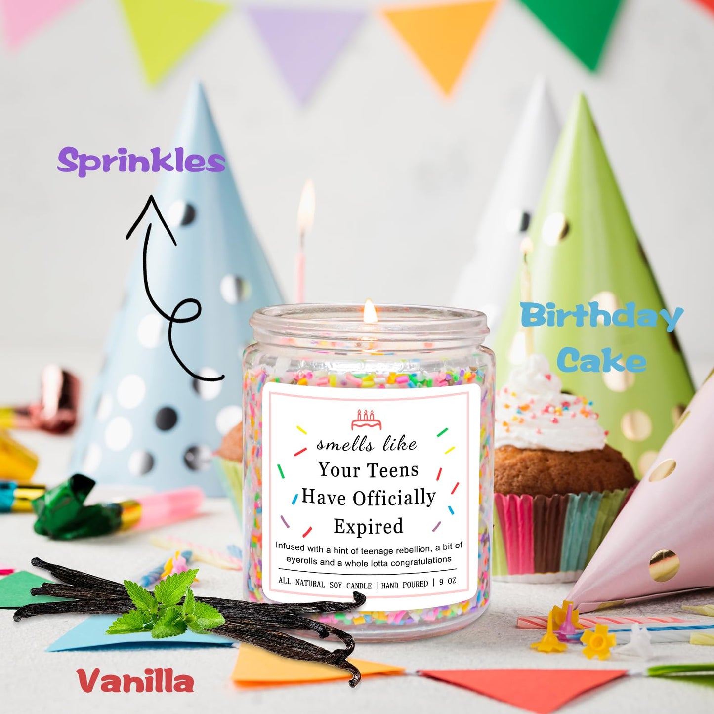 Homsolver Birthday Candles Gifts for 20 Year Old Female, Happy 20th Birthday Decorations for Women, 20 Year Old Birthday Gifts for Girl Her (Vanilla Birthday Cake Scent with Sprinkles)