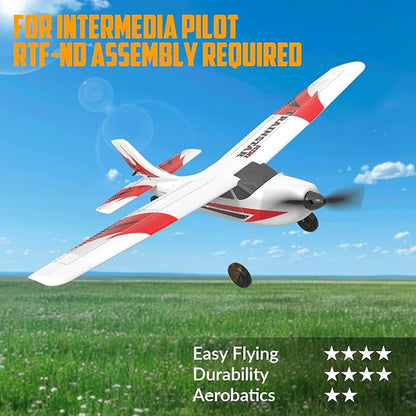 volantexrc RC Plane Trainer 3CH Remote Control Airplane with Prop Saver 6-Axis Gyro Stabilizer &amp 3 Modes to Fly Hobby Radio Controlled Aircraft RTF for Beginners &amp Adults (400mmRed)