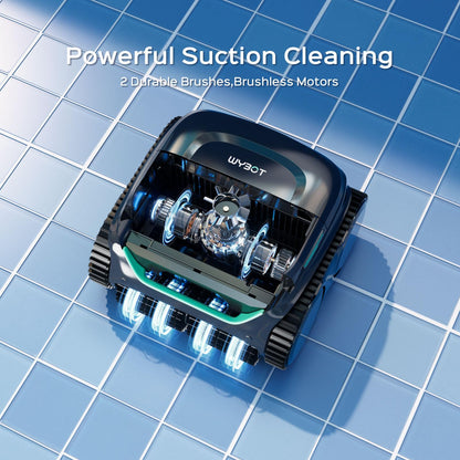 (2026 Upgrade) WYBOT C2 Vision AI Camera Pool Vacuum for Inground Pools,Floor to Waterline Cleaning Cordless Robotic Pool Cleaner with Ultra-fine Filtration, Powerful Suction, Smart Path, Glossy Black