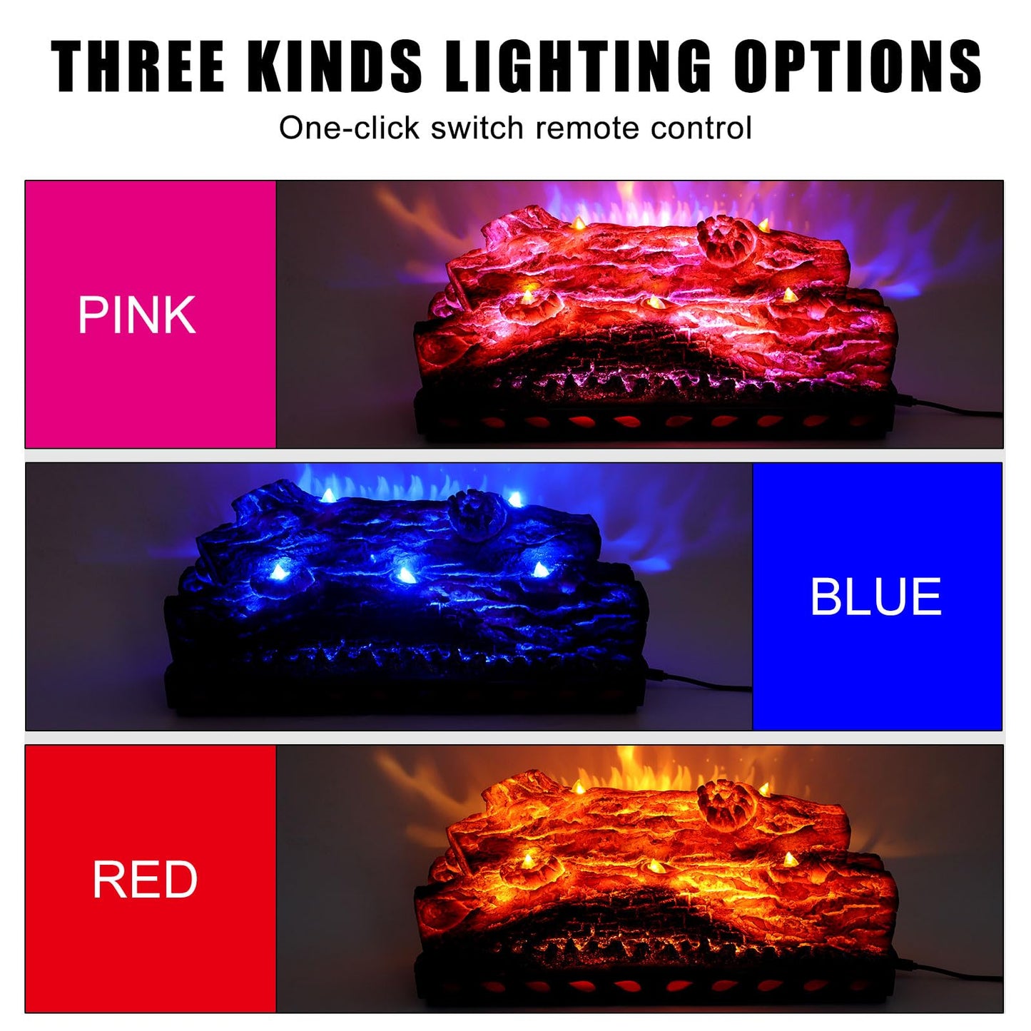 DAINIQUKANHAI Electric Fireplace Logs Realistic Flame Effect Candle LED Flame Light USB Powered Electric Fireplace Remote Control Fireplace Placement Home Decoration 16.7*8.7*5.9 In No Heat Function
