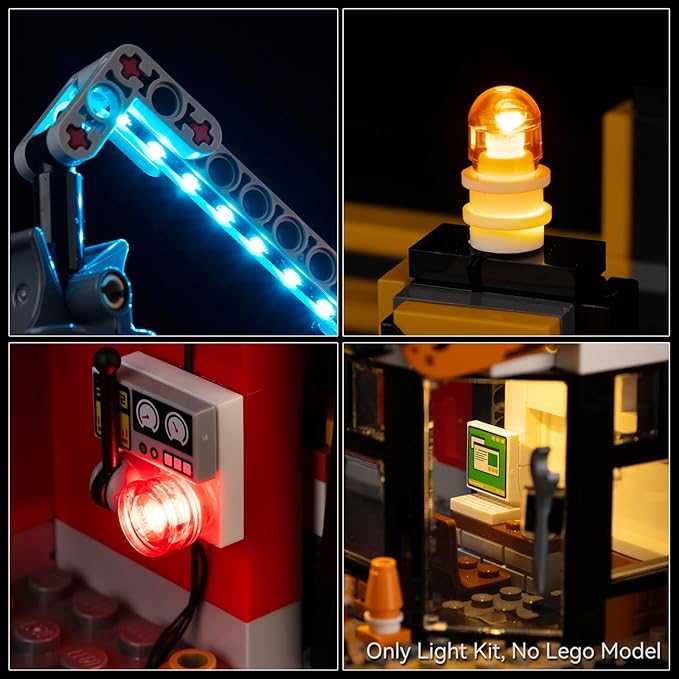 Kyglaring LED Lighting Kit for Lego City Scrapyard with Cars 60472 Model Set Light Accessories for Display (Lights Only Model Set Not Included) Classic Version.
