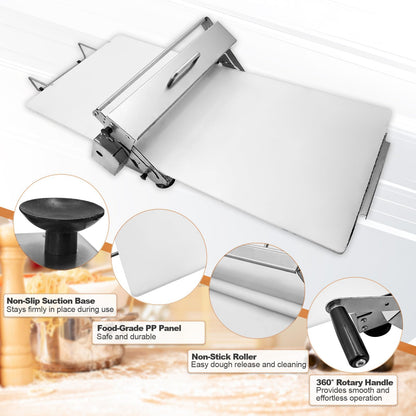 40.9''x15.5" Folding Dough Sheeter with Sheeter Board Stainless Steel Adjustable Manual Dough Sheeter Roller Machine for Croissants Pizza Pie Crust and Pastry