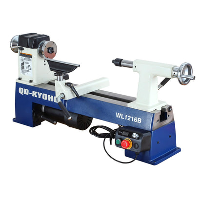 QD-KYOHO 12" X 16-1/2" Wood Lathe Machine，Variable-Speed 250-3200 RPM Digital Display Power Wood Lathes，3/4HP,120V 1PH Wood Turning Lathe,VSR Woodworking Lathe For Precision Woodworking Projects