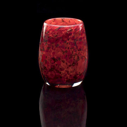 Totally Blown Glassworks Votive Candle Holder, Tea-Light, Handmade Blown Glass, Accent Vase, Centerpiece, Home Decor, Artist Dehanna Jones, Seattle, WA. (Red-Red Wine)